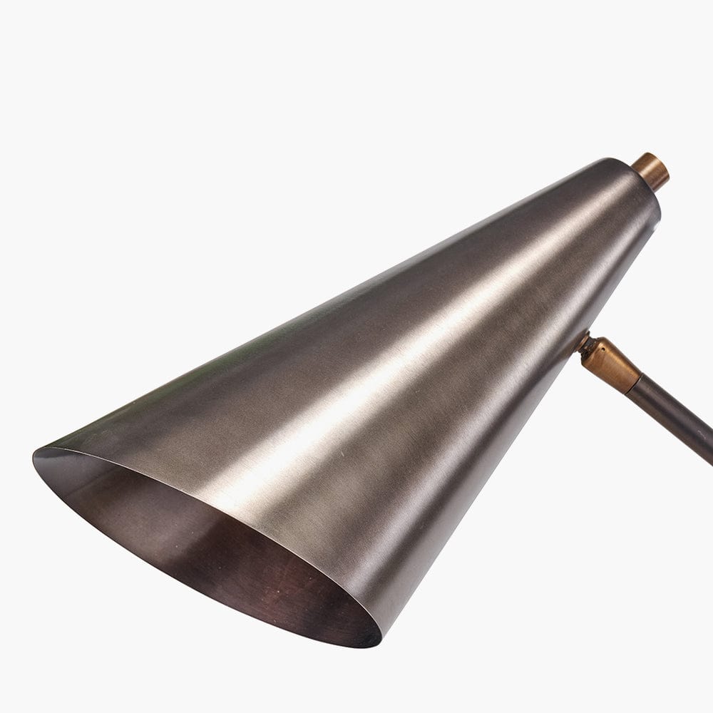 Emiliano Antique Bronze and Antique Brass Adjustable Task Floor Lamp.