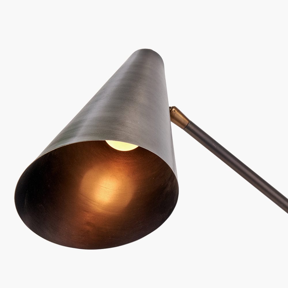 Emiliano Antique Bronze and Antique Brass Adjustable Task Floor Lamp.