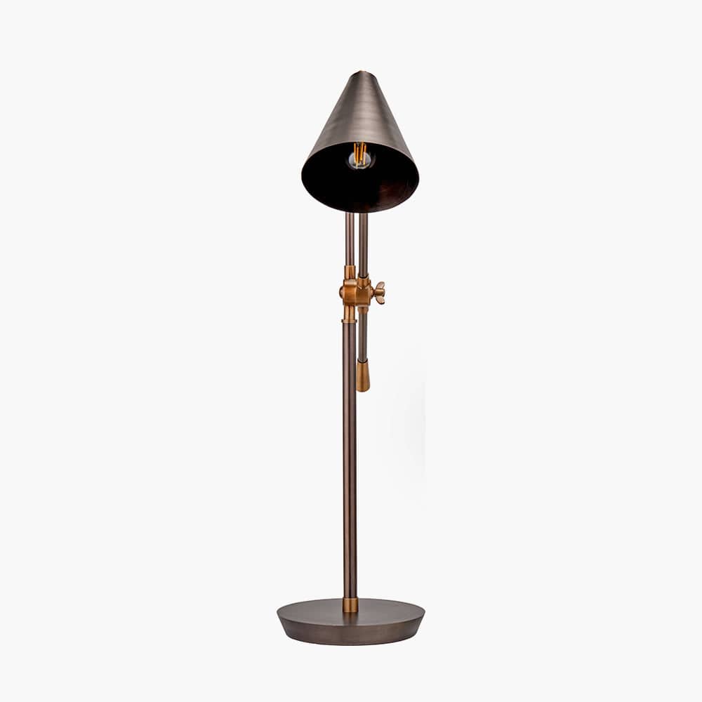 Pacific Lifestyle Lighting Emiliano Antique Bronze and Antique Brass Adjustable Task Table Lamp House of Isabella UK