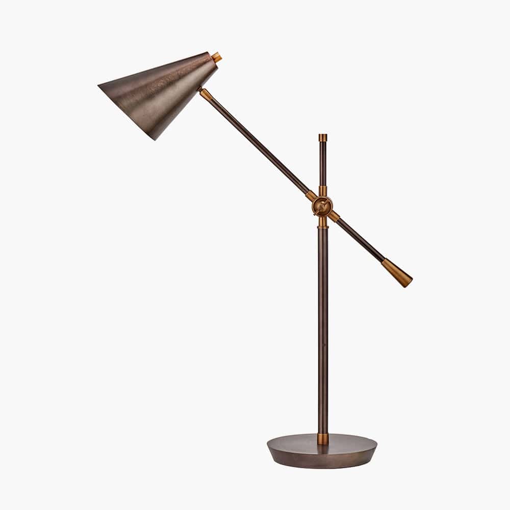 Pacific Lifestyle Lighting Emiliano Antique Bronze and Antique Brass Adjustable Task Table Lamp House of Isabella UK