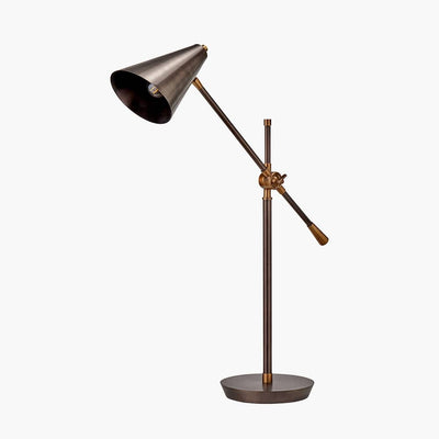 Pacific Lifestyle Lighting Emiliano Antique Bronze and Antique Brass Adjustable Task Table Lamp House of Isabella UK