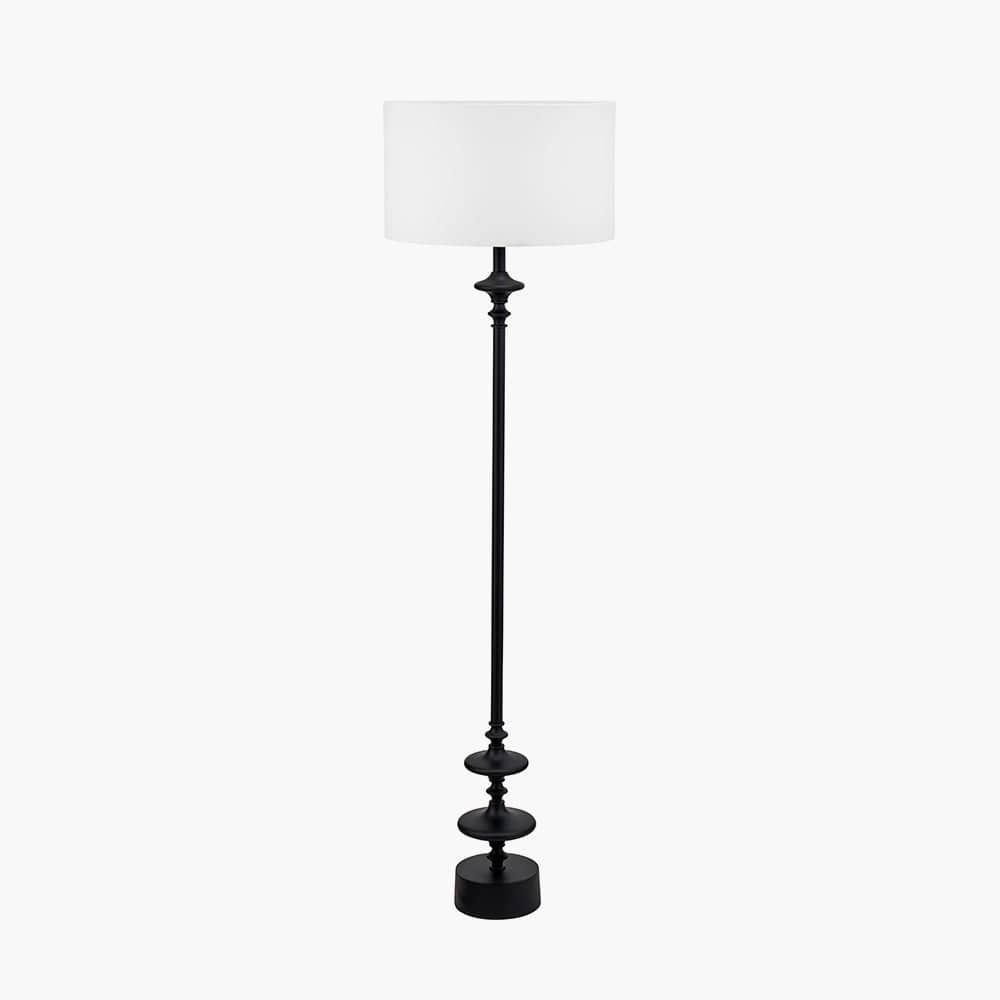 Emilio Matt Black Candlestick Floor Lamp Base.