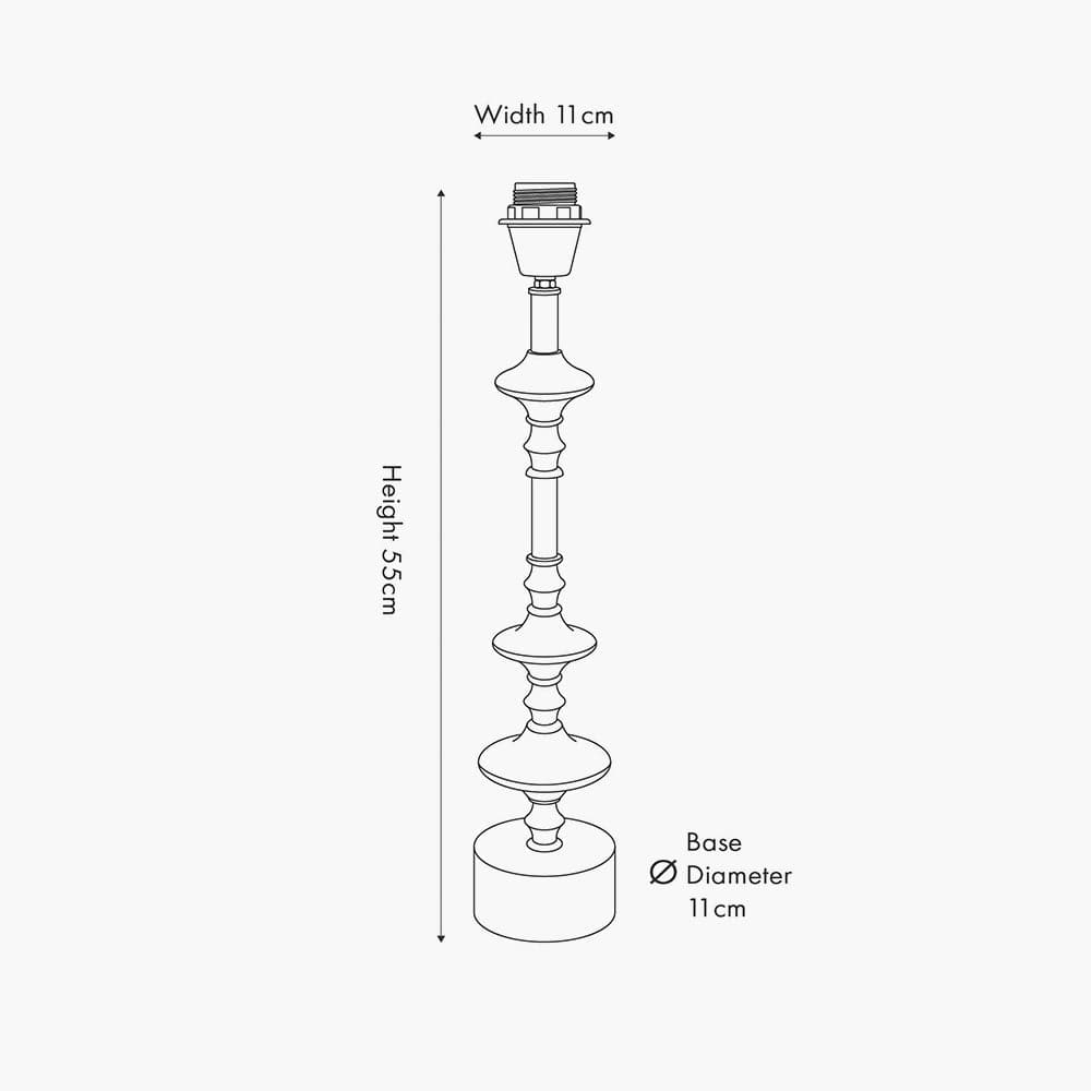 Emilio Matt Black Candlestick Table Lamp Base.