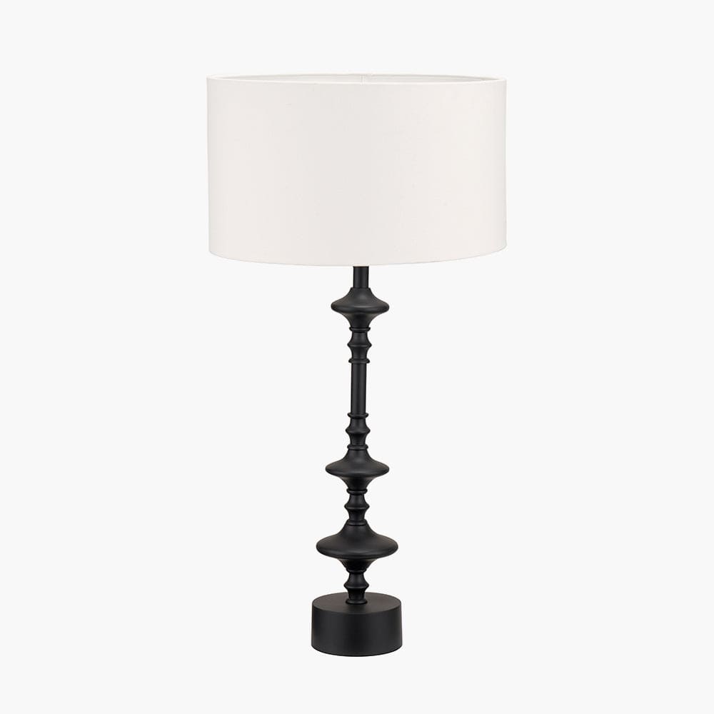 Emilio Matt Black Candlestick Table Lamp Base.