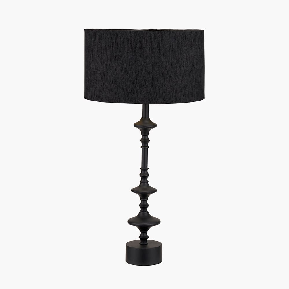 Emilio Matt Black Candlestick Table Lamp Base.