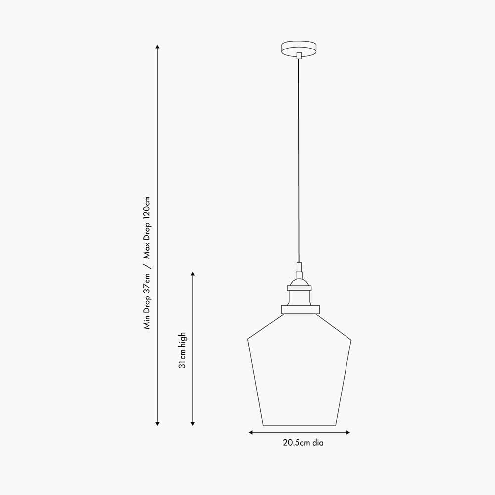 Emmanuelle Antique Brass Metal and Lustre Glass Pendant.