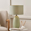 Pacific Lifestyle Lighting Erika Sage Vintage Textured Ceramic Table Lamp House of Isabella UK