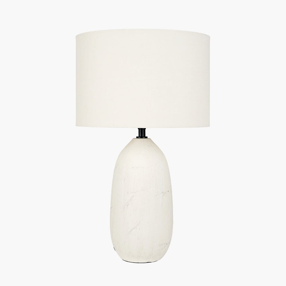 Erika White Vintage Textured Ceramic Table Lamp.