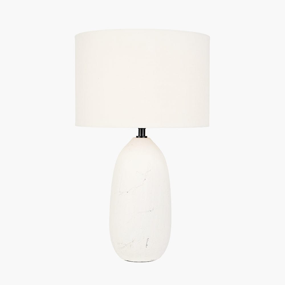 Erika White Vintage Textured Ceramic Table Lamp.