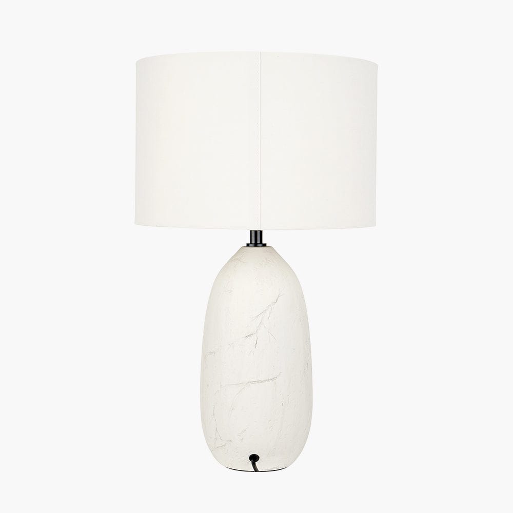 Erika White Vintage Textured Ceramic Table Lamp.