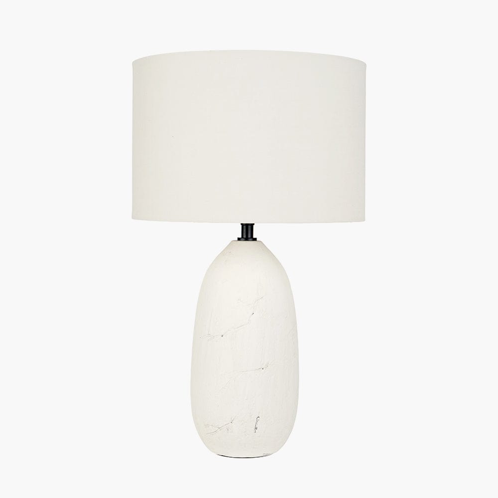 Erika White Vintage Textured Ceramic Table Lamp.