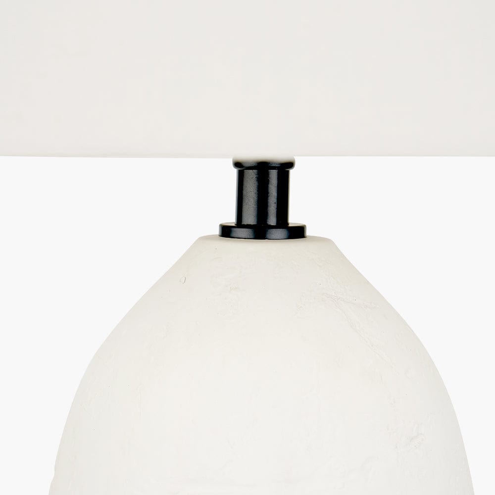 Erika White Vintage Textured Ceramic Table Lamp.