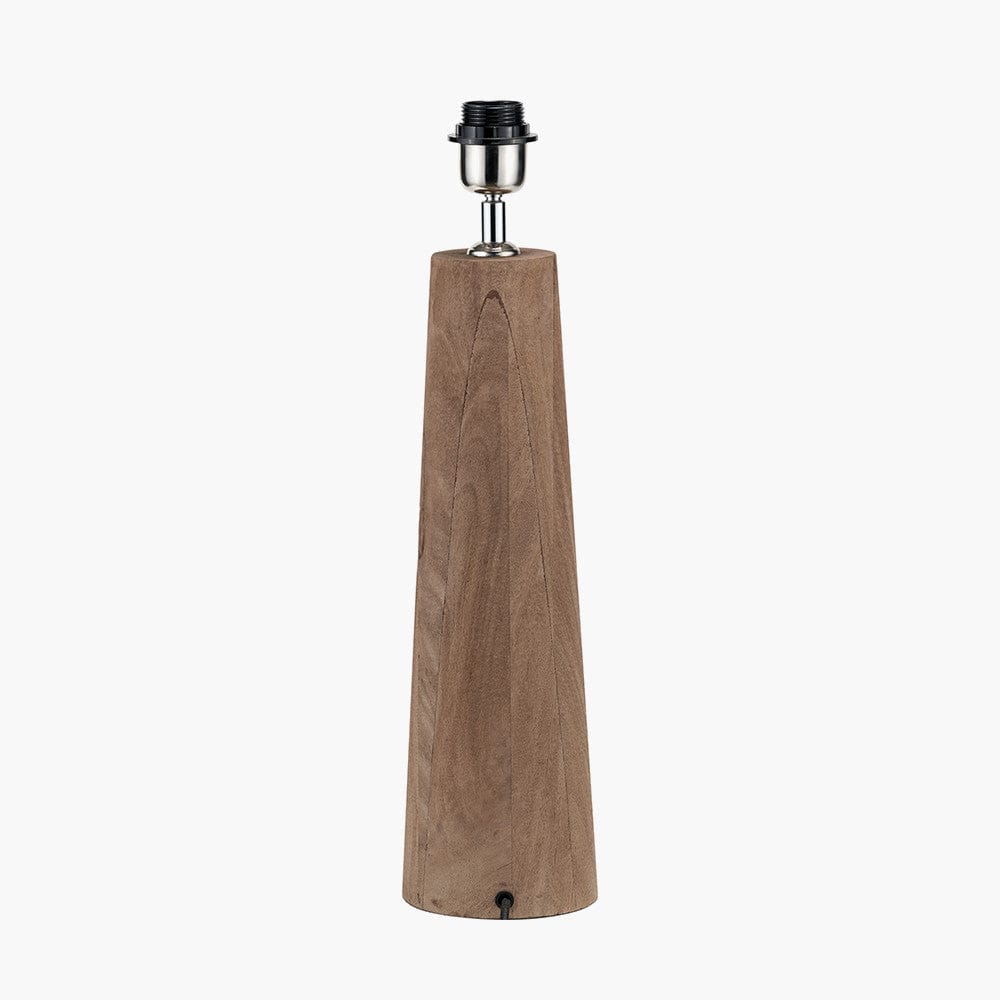 Pacific Lifestyle Lighting Esha Natural Conical Wood Table Lamp Base House of Isabella UK