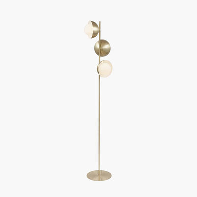 Pacific Lifestyle Lighting Estelle Brushed Brass Metal and White Orb Dome Floor Lamp House of Isabella UK