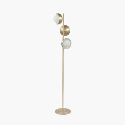 Pacific Lifestyle Lighting Estelle Brushed Brass Metal and White Orb Dome Floor Lamp House of Isabella UK