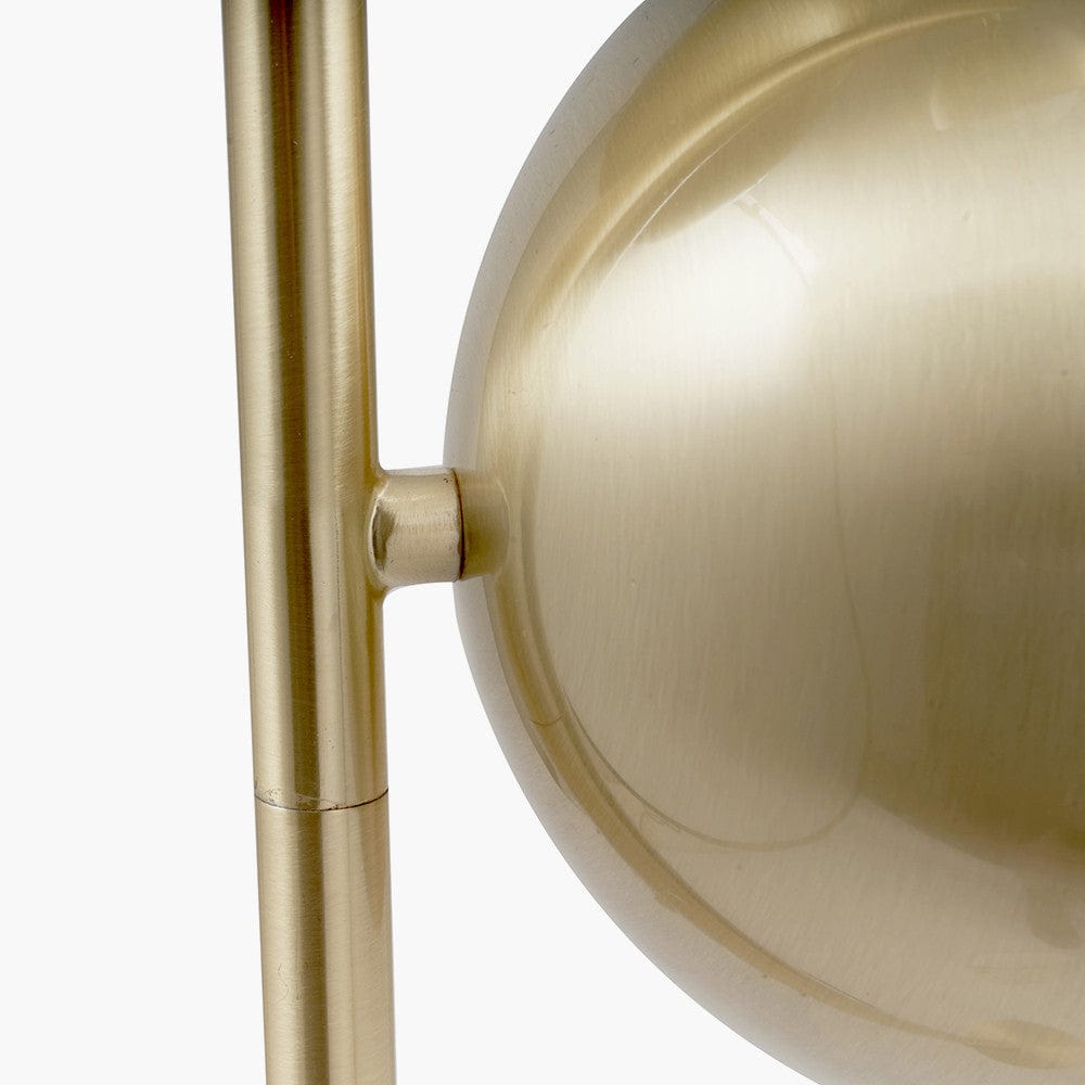 Pacific Lifestyle Lighting Estelle Brushed Brass Metal and White Orb Dome Floor Lamp House of Isabella UK