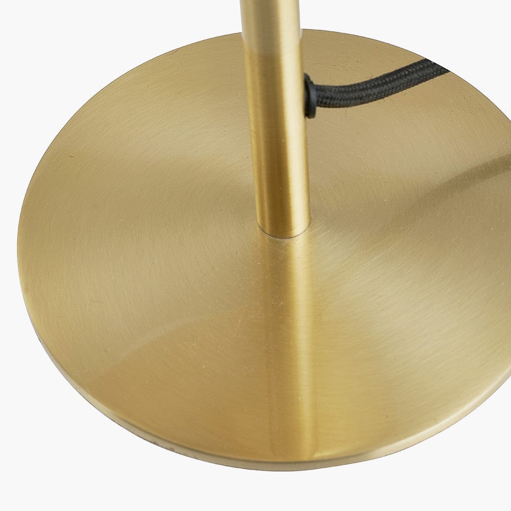 Estelle Brushed Brass Metal and White Orb Dome Table Lamp.