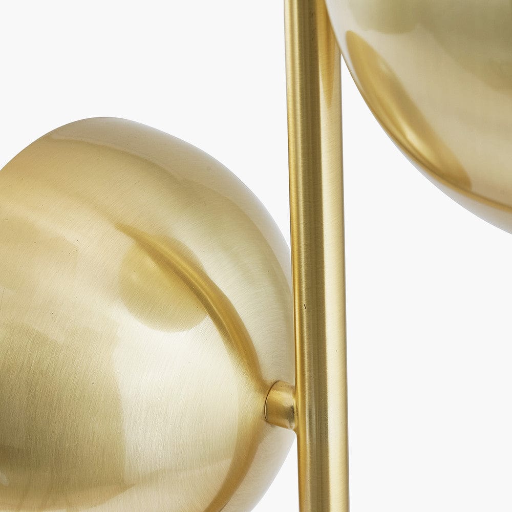 Estelle Brushed Brass Metal and White Orb Dome Table Lamp.