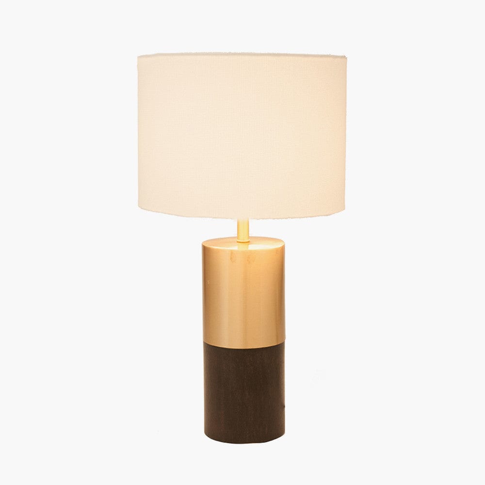 Etosha Dark Wood and Gold Metal Table Lamp.