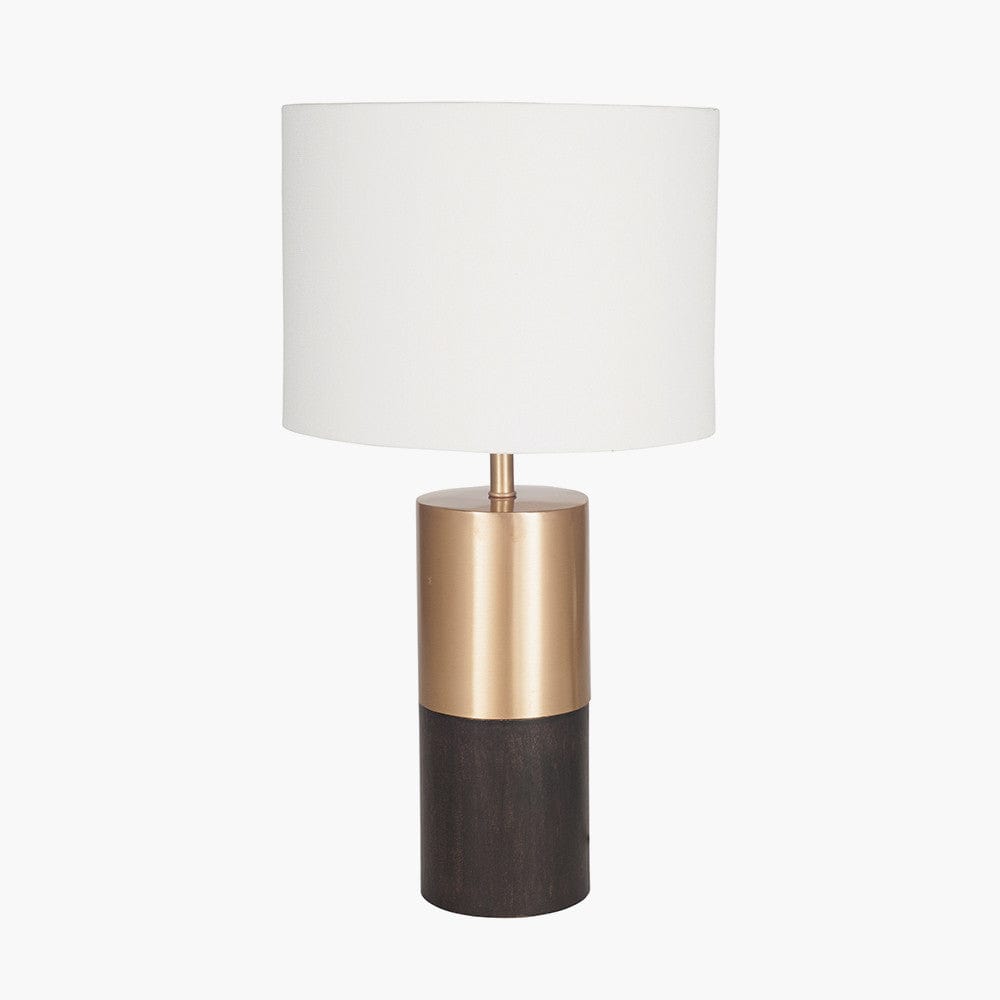 Etosha Dark Wood and Gold Metal Table Lamp.