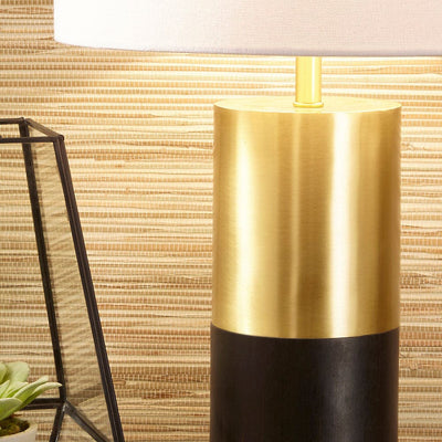 Pacific Lifestyle Lighting Etosha Dark Wood and Gold Metal Table Lamp House of Isabella UK