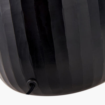 Pacific Lifestyle Lighting Eva Matt Black Cold Cut Stripe Glass Table Lamp House of Isabella UK