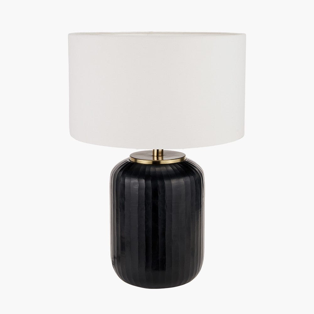 Pacific Lifestyle Lighting Eva Matt Black Cold Cut Stripe Glass Table Lamp House of Isabella UK