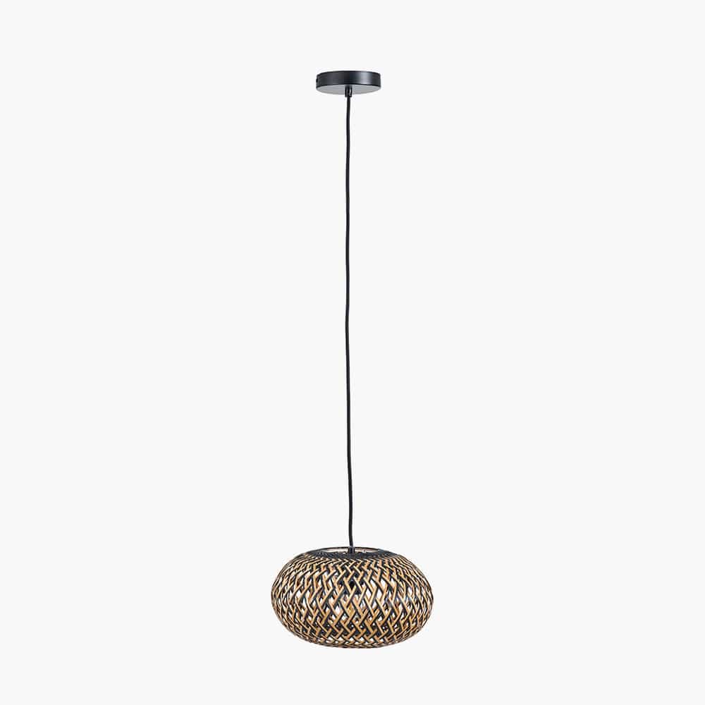 Evianna Black and Natural Rattan Pendant.