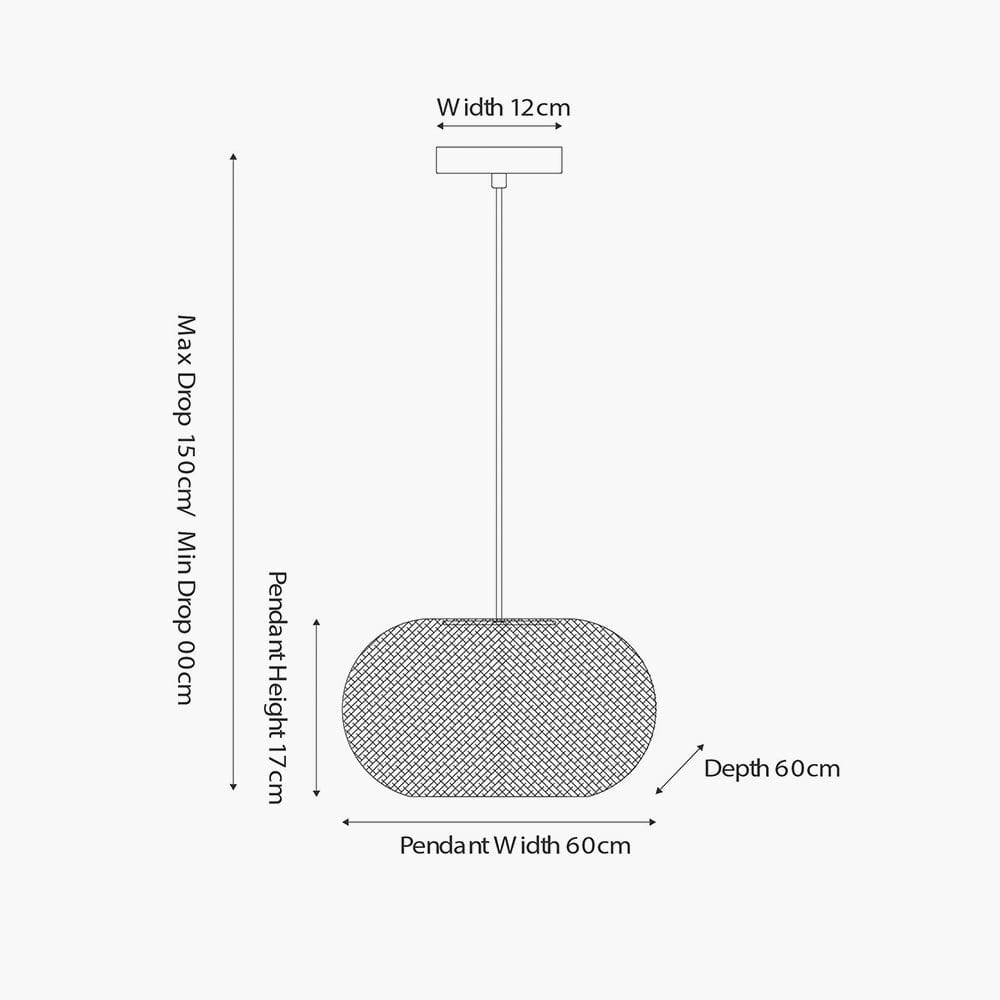 Evianna Black and Natural Rattan Pendant.