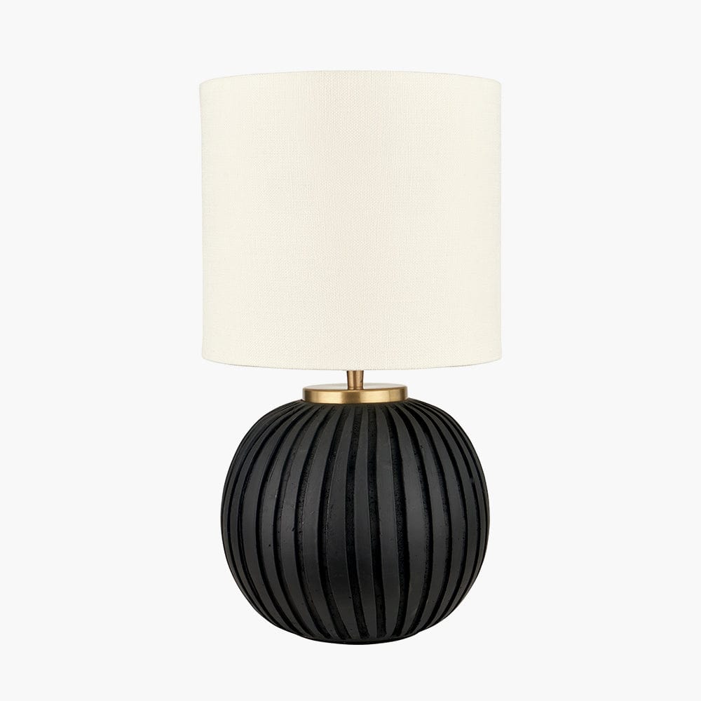 Pacific Lifestyle Lighting Ezekiel Black Terracotta Textured Ball Table Lamp House of Isabella UK