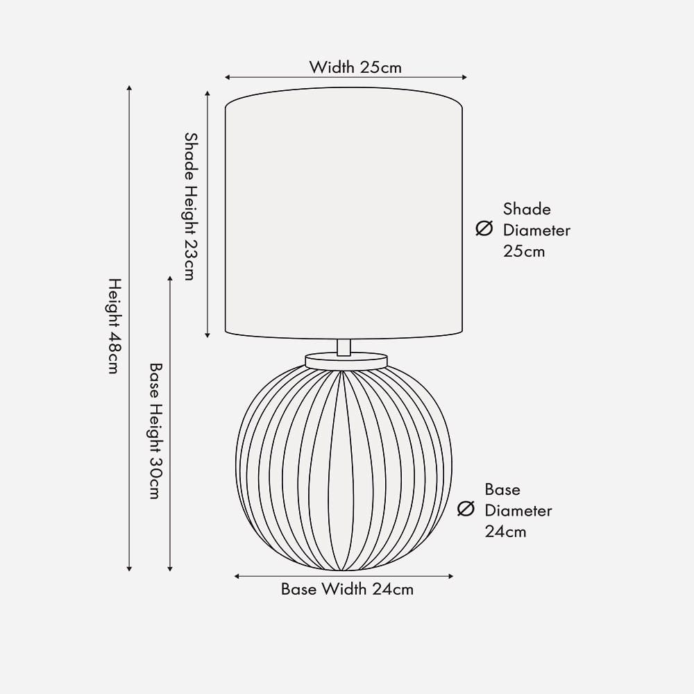 Ezekiel Black Terracotta Textured Ball Table Lamp.