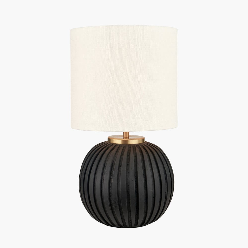 Pacific Lifestyle Lighting Ezekiel Black Terracotta Textured Ball Table Lamp House of Isabella UK