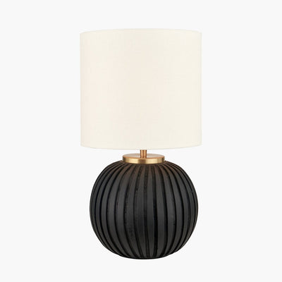 Pacific Lifestyle Lighting Ezekiel Black Terracotta Textured Ball Table Lamp House of Isabella UK