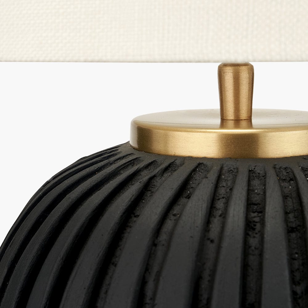 Ezekiel Black Terracotta Textured Ball Table Lamp.