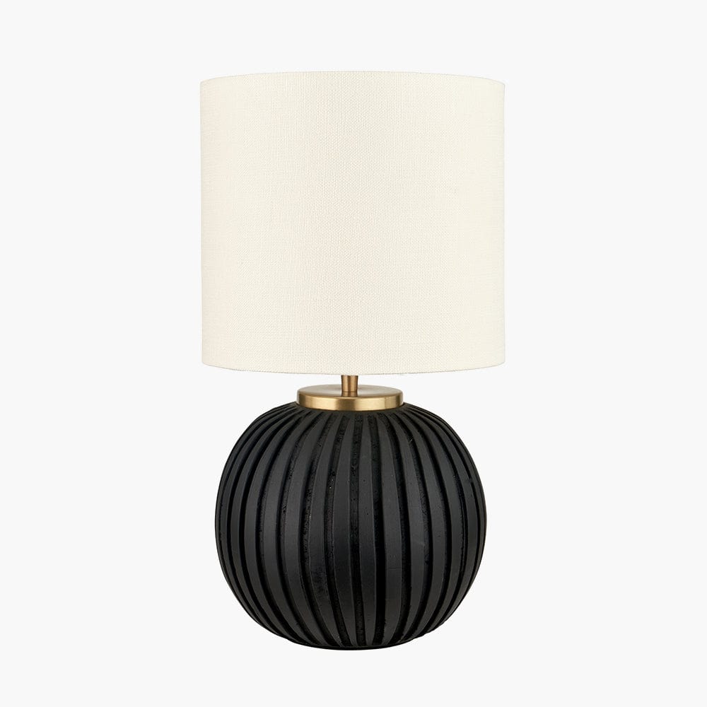 Pacific Lifestyle Lighting Ezekiel Black Terracotta Textured Ball Table Lamp House of Isabella UK