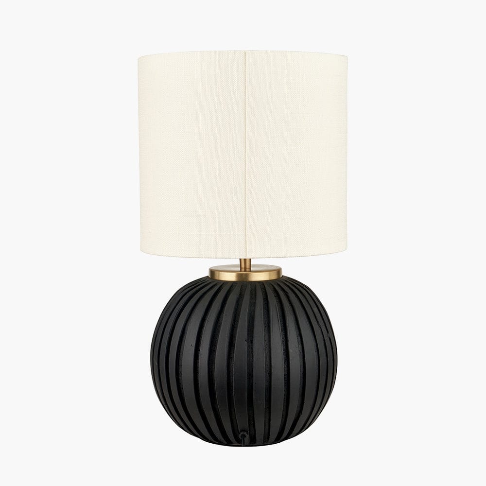 Pacific Lifestyle Lighting Ezekiel Black Terracotta Textured Ball Table Lamp House of Isabella UK