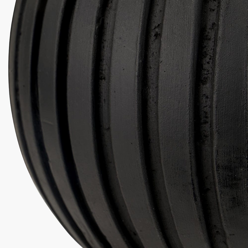 Ezekiel Black Terracotta Textured Ball Table Lamp.