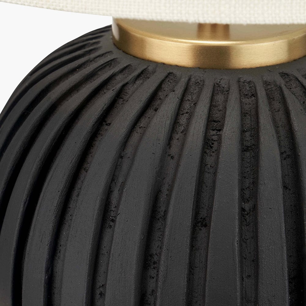Ezekiel Black Terracotta Textured Ball Table Lamp.