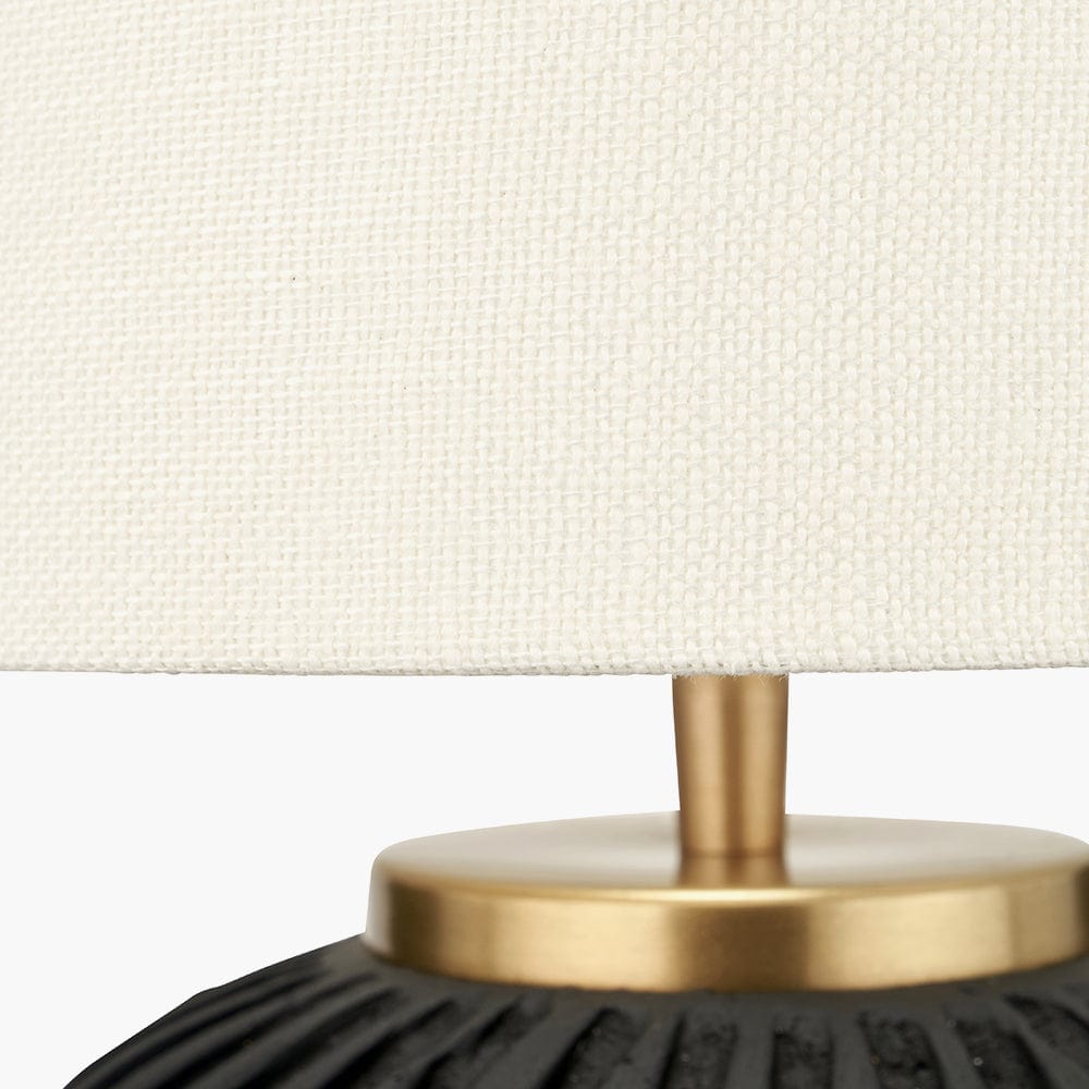 Ezekiel Black Terracotta Textured Ball Table Lamp.
