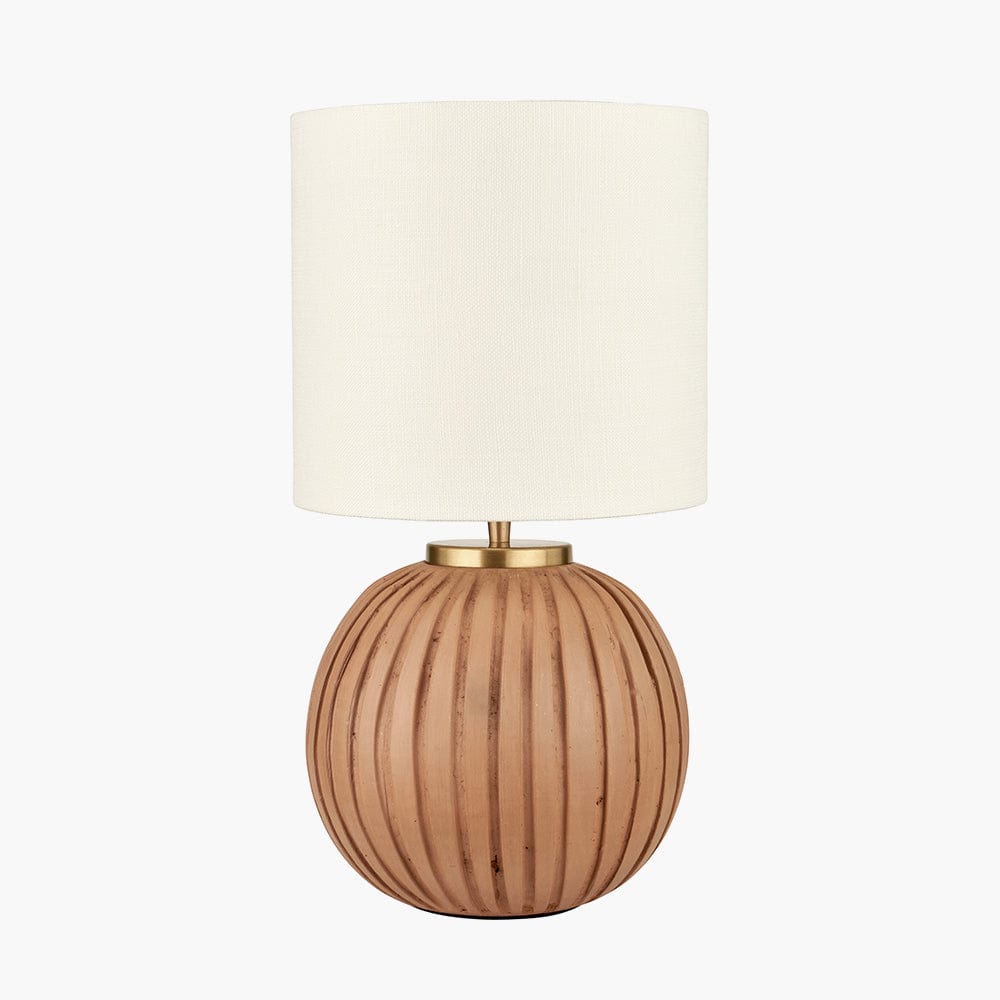 Pacific Lifestyle Lighting Ezekiel Natural Terracotta Textured Ball Table Lamp House of Isabella UK