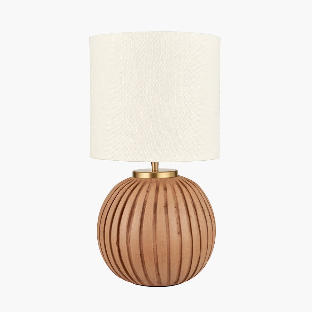 Pacific Lifestyle Lighting Ezekiel Natural Terracotta Textured Ball Table Lamp House of Isabella UK