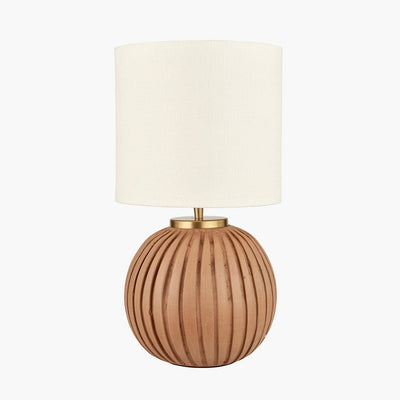 Pacific Lifestyle Lighting Ezekiel Natural Terracotta Textured Ball Table Lamp House of Isabella UK