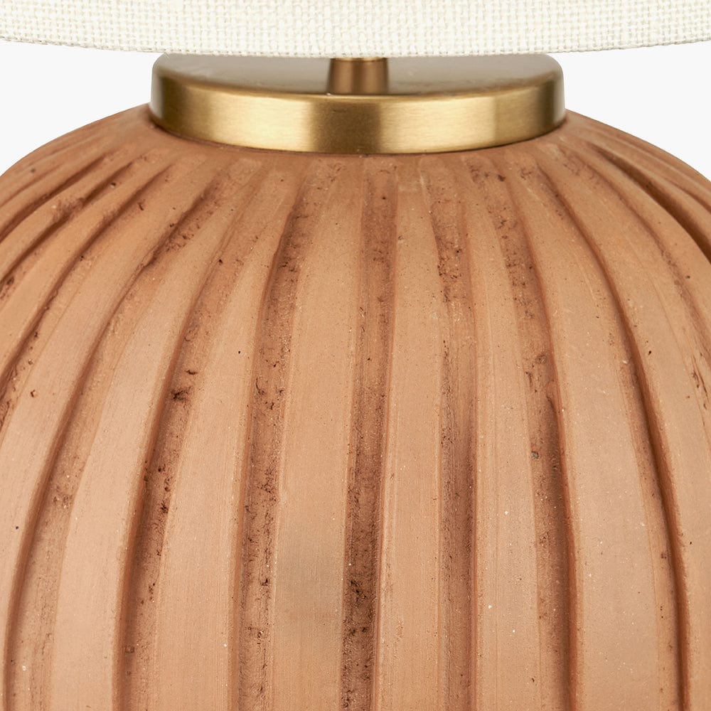 Ezekiel Natural Terracotta Textured Ball Table Lamp.