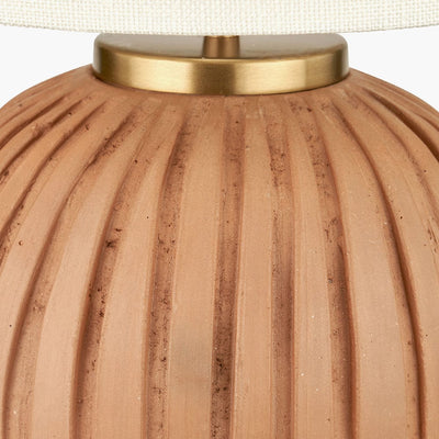 Pacific Lifestyle Lighting Ezekiel Natural Terracotta Textured Ball Table Lamp House of Isabella UK