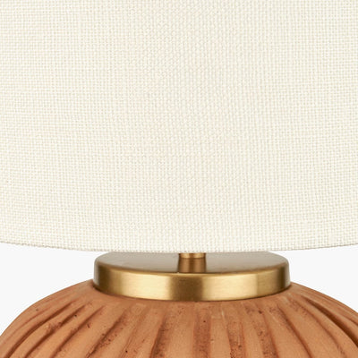 Pacific Lifestyle Lighting Ezekiel Natural Terracotta Textured Ball Table Lamp House of Isabella UK