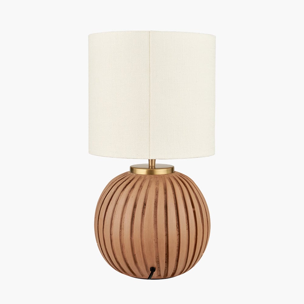 Pacific Lifestyle Lighting Ezekiel Natural Terracotta Textured Ball Table Lamp House of Isabella UK