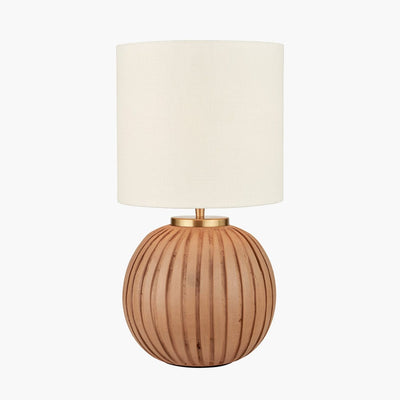 Pacific Lifestyle Lighting Ezekiel Natural Terracotta Textured Ball Table Lamp House of Isabella UK