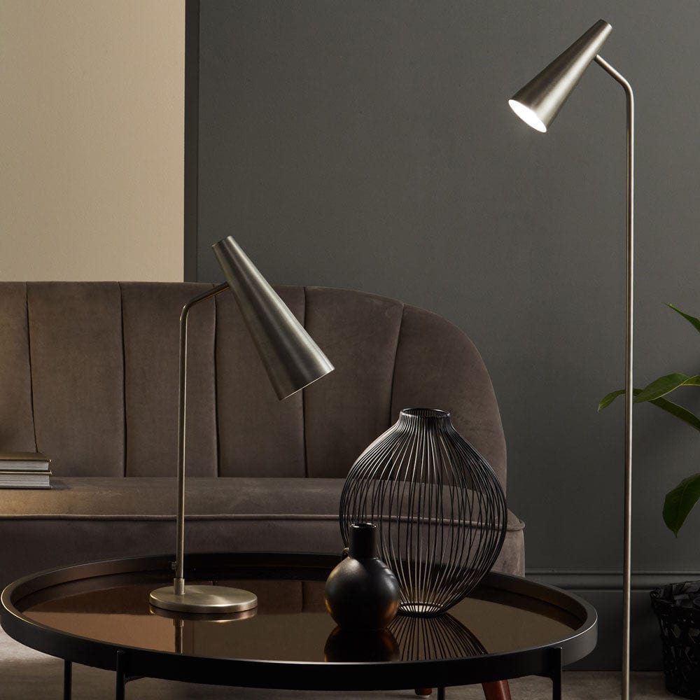 Farrah Antique Silver Task Table Lamp.