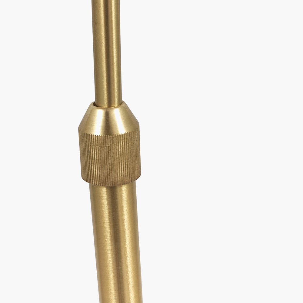 Feliciani Brushed Brass Metal and White Marble Floor Lamp.