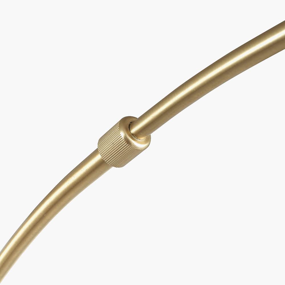 Feliciani Brushed Brass Metal and White Marble Floor Lamp.